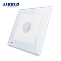 Livolo Nuevo Interruptor de Inducción Humano Panel de Cristal Blanco Panel de Luz de la Pared Inicio Interruptor de Movimiento Interruptor de Tiempo VL-W291RG-12